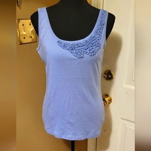 Talbots Blue 100% PIMA Cotton Tank Top